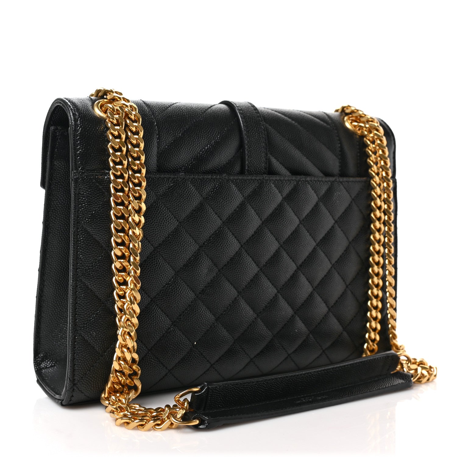 Saint Laurent Grain De Poudre Textured Mixed Matelasse Triquilt Medium Monogram Satchel Black 3 of 13