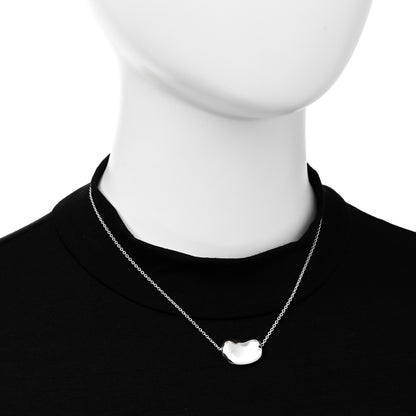 Tiffany Sterling Silver 20mm Elsa Peretti Bean Pendant Necklace 2 of 5