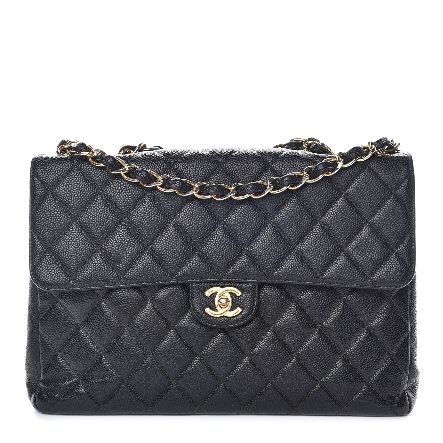 Caviar Quilted Jumbo Single Flap Black