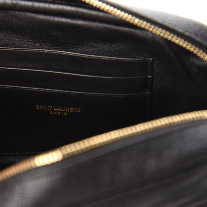 Saint Laurent Grain De Poudre Matelasse Monogram Mini Lou Camera Bag Black 8 of 10