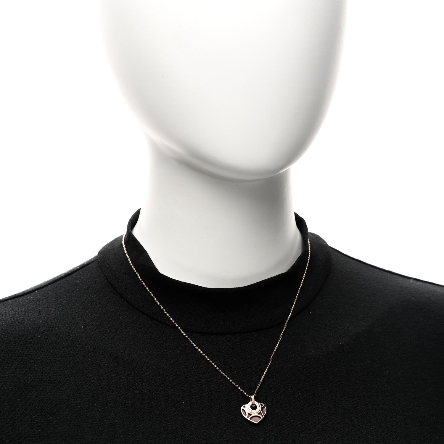 Bulgari 18K Rose Gold Carnelian Cuore Heart Pendant Necklace 2 of 5