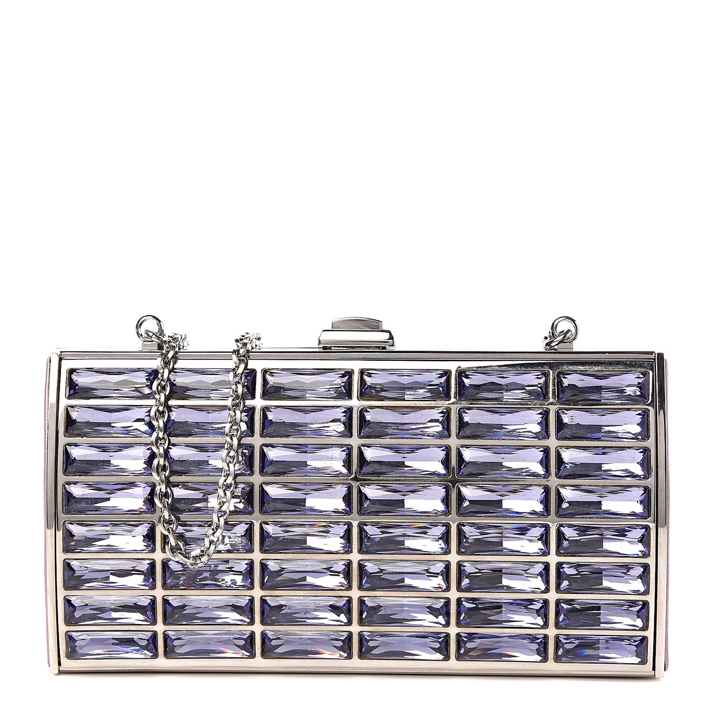 Swarovski Crystal Minaudiere Clutch Purple