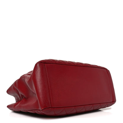 Chanel Caviar Quilted Grand Shopping Tote GST Red 3 of 9