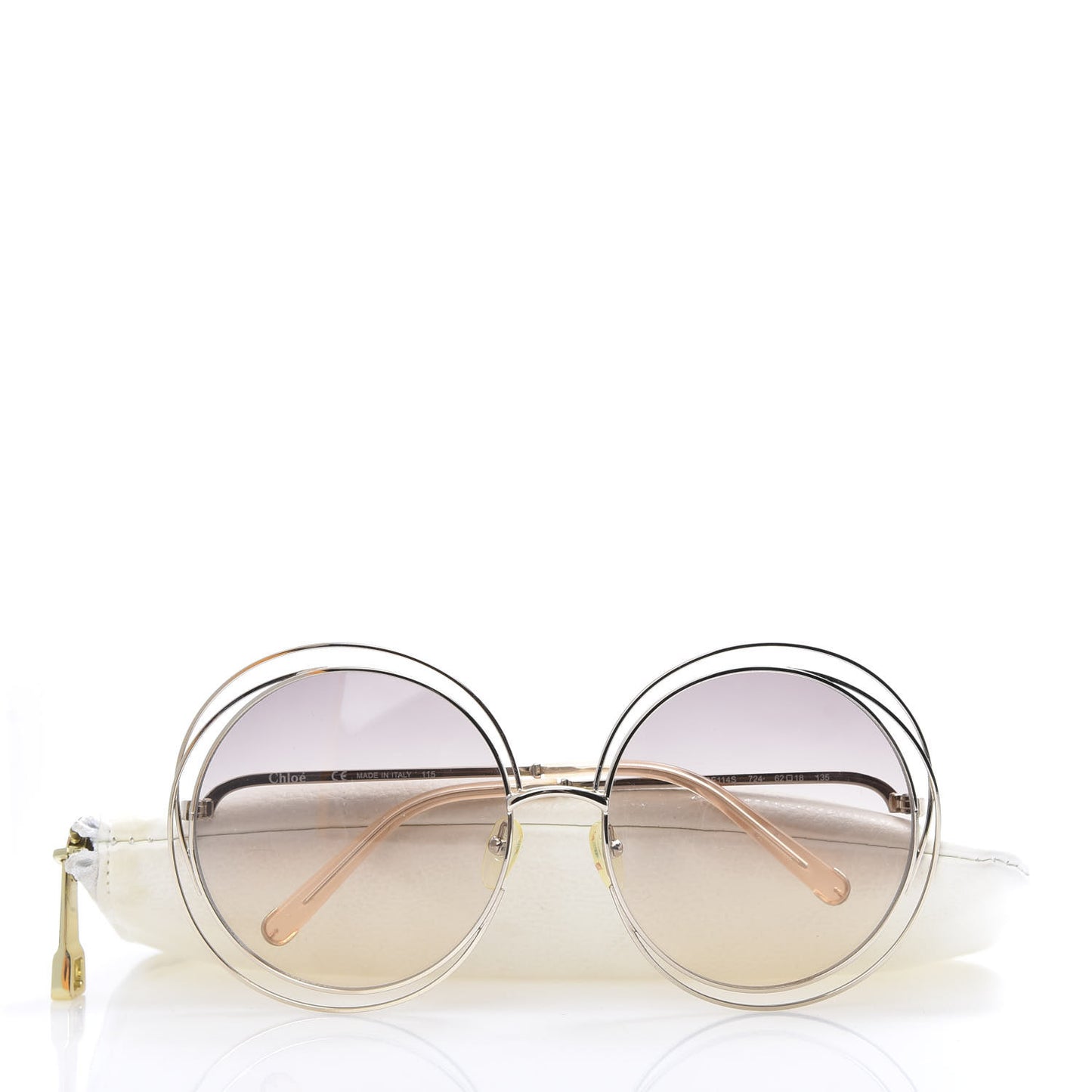 Metal Oversize Round Carlina Oversized Round Sunglasses CE114S Silver