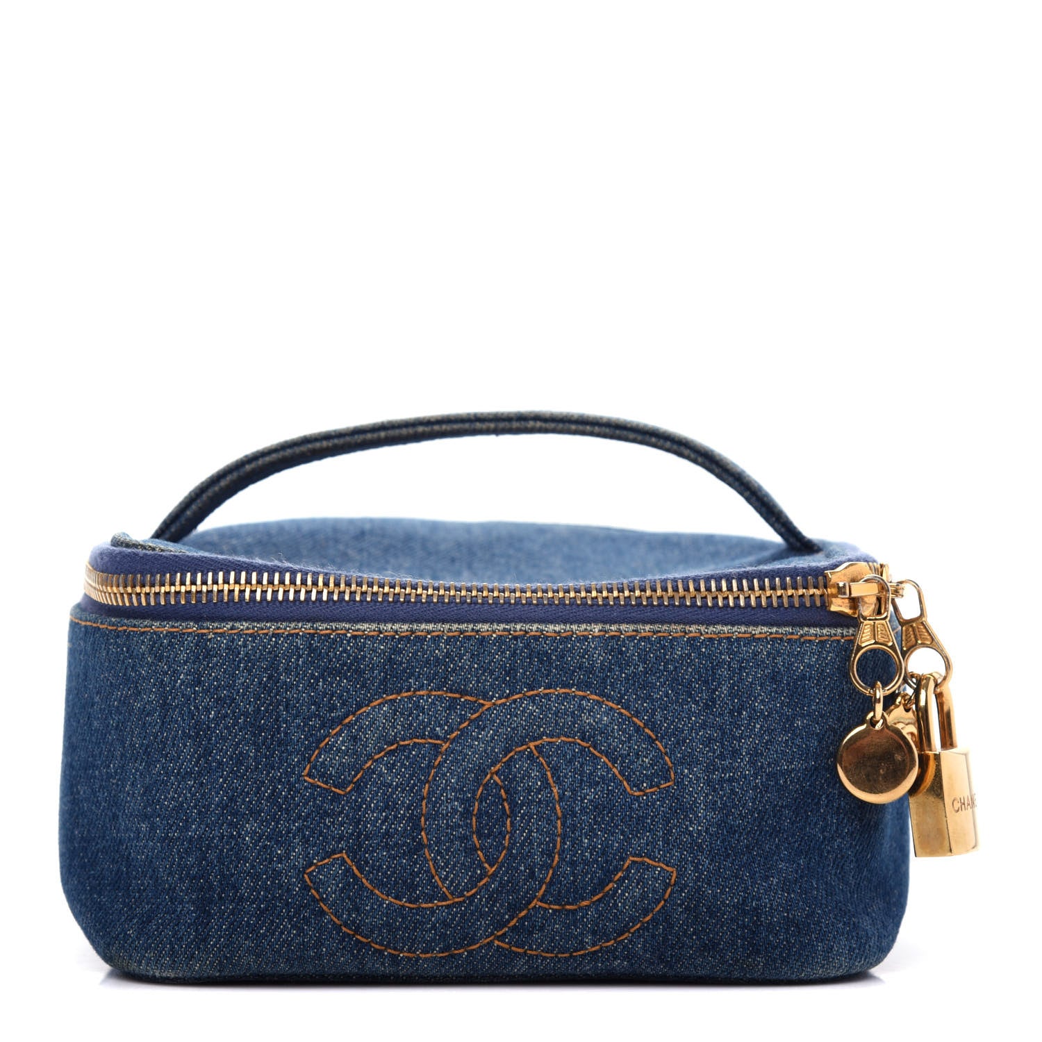 Chanel Denim Vanity Cosmetic Case Blue 1 of 7