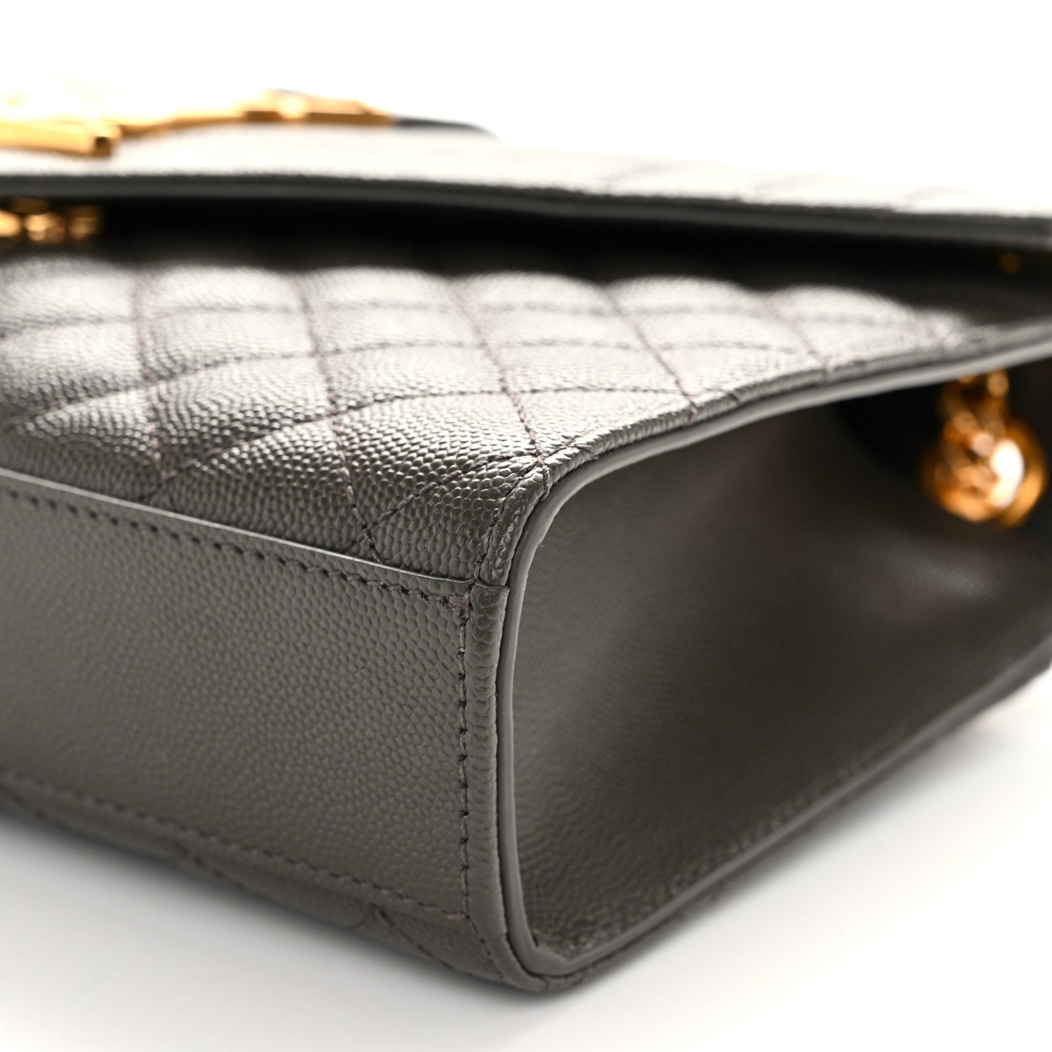 Saint Laurent Grain De Poudre Textured Mixed Matelasse Triquilt Medium Monogram Satchel Pebble 10 of 11