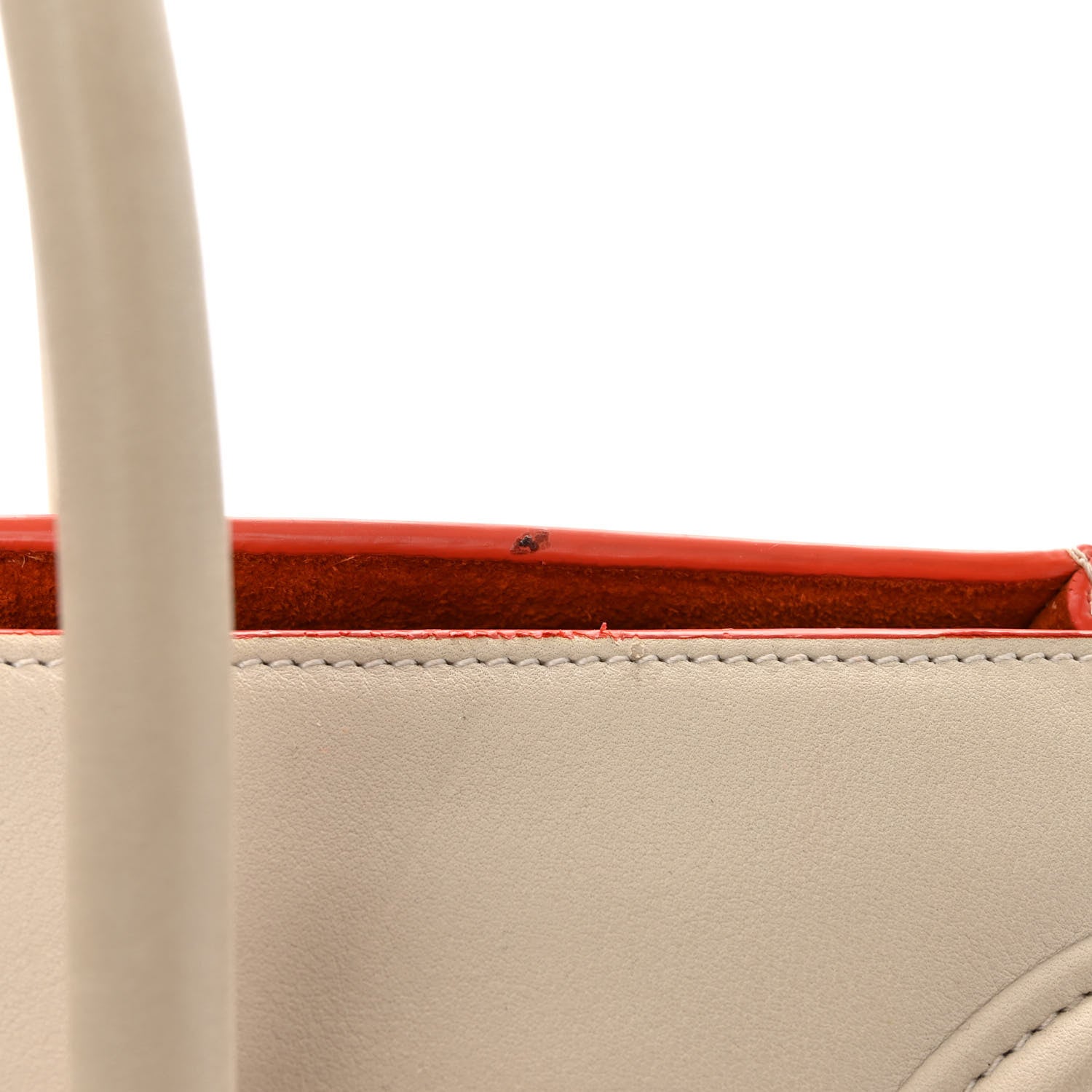 Celine Smooth Calfskin Medium Phantom Luggage Chalk Orange Trim 15 of 17