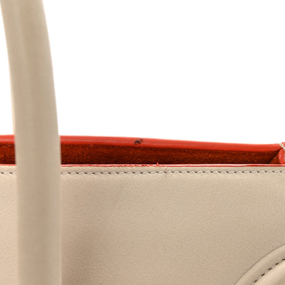 Celine Smooth Calfskin Medium Phantom Luggage Chalk Orange Trim 15 of 17