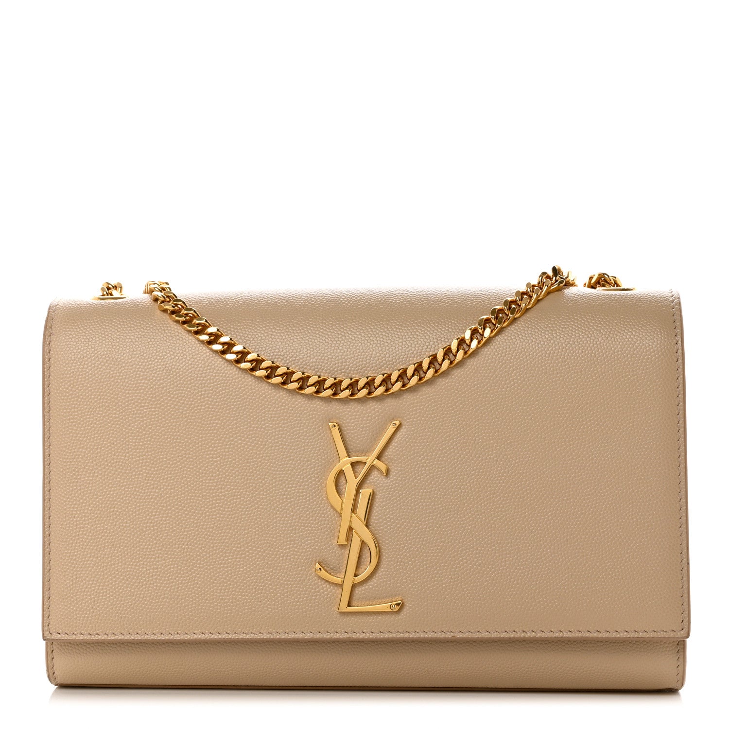 Saint Laurent Grain De Poudre Medium Monogram Kate Satchel Nude Powder 1 of 12