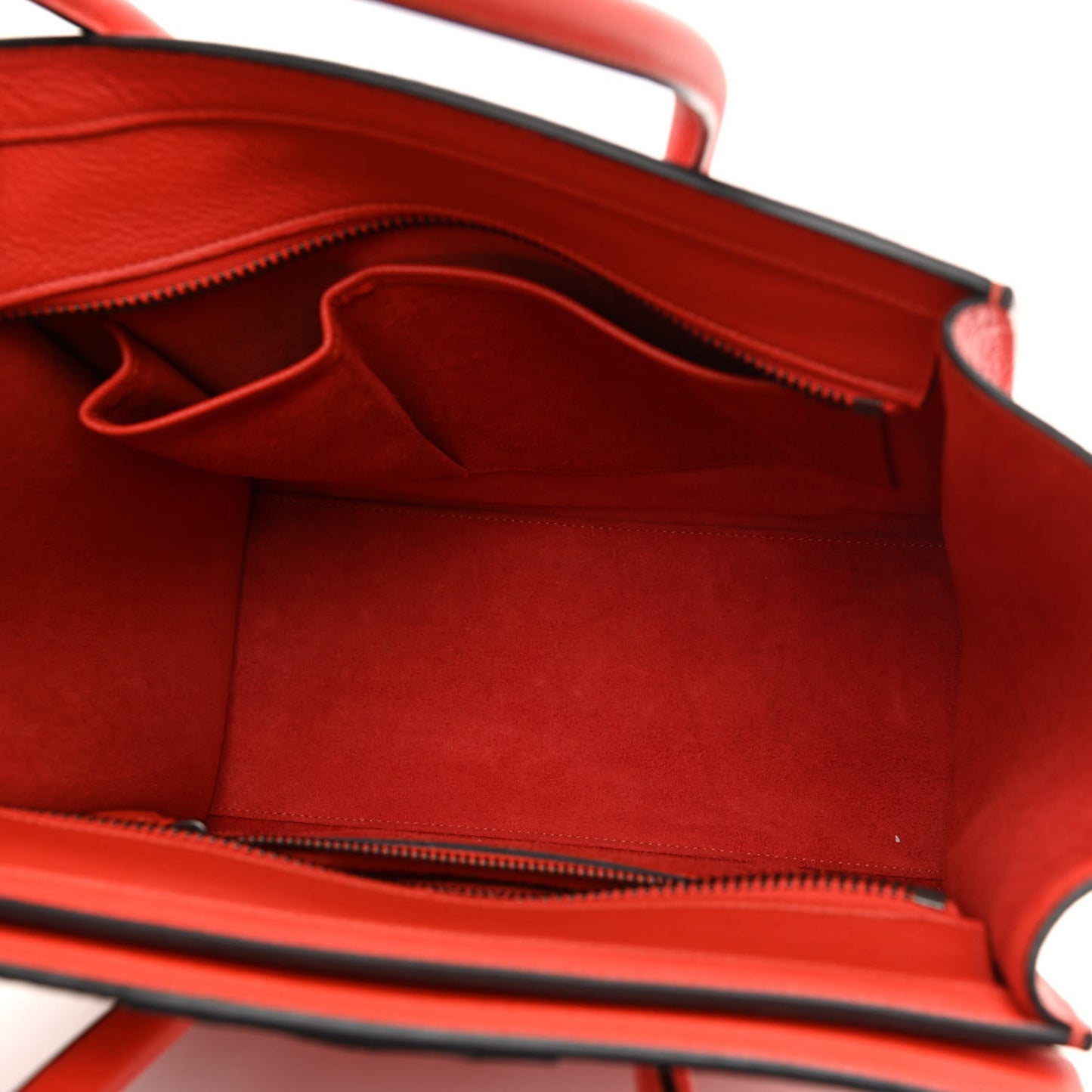 Drummed Calfskin Micro Luggage Vermillion