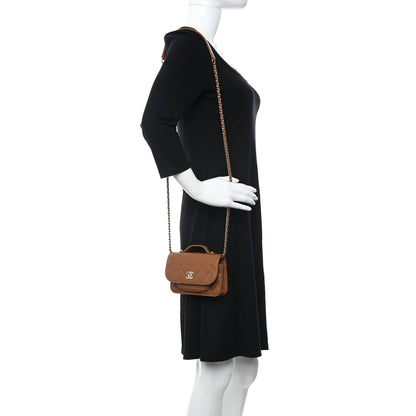 Chanel Caviar Quilted Business Affinity Clutch With Chain Flap Camel 2 of 12