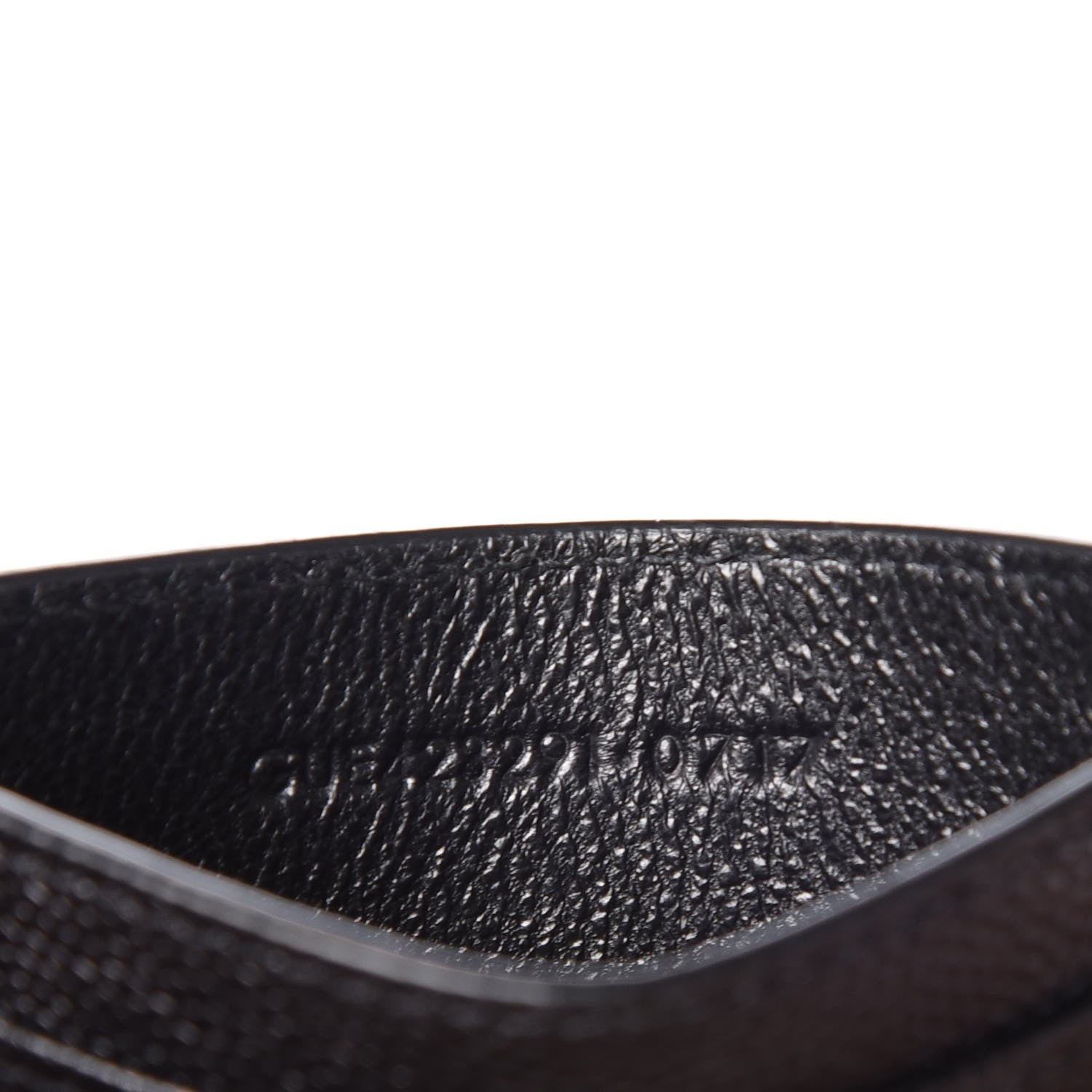 Saint Laurent Grain De Poudre Matelasse Chevron Monogram Credit Card Case Black 7 of 8
