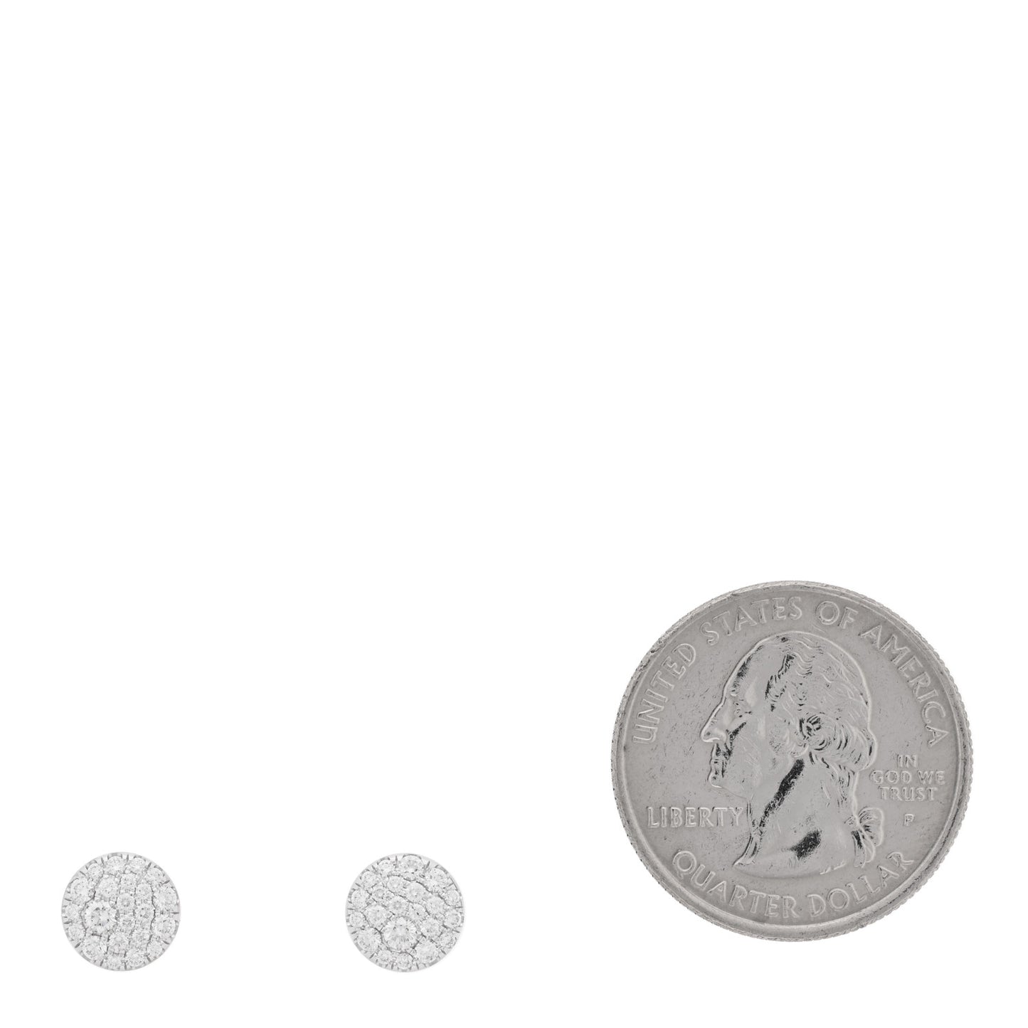 18K White Gold Diamond Metro Stud Earrings
