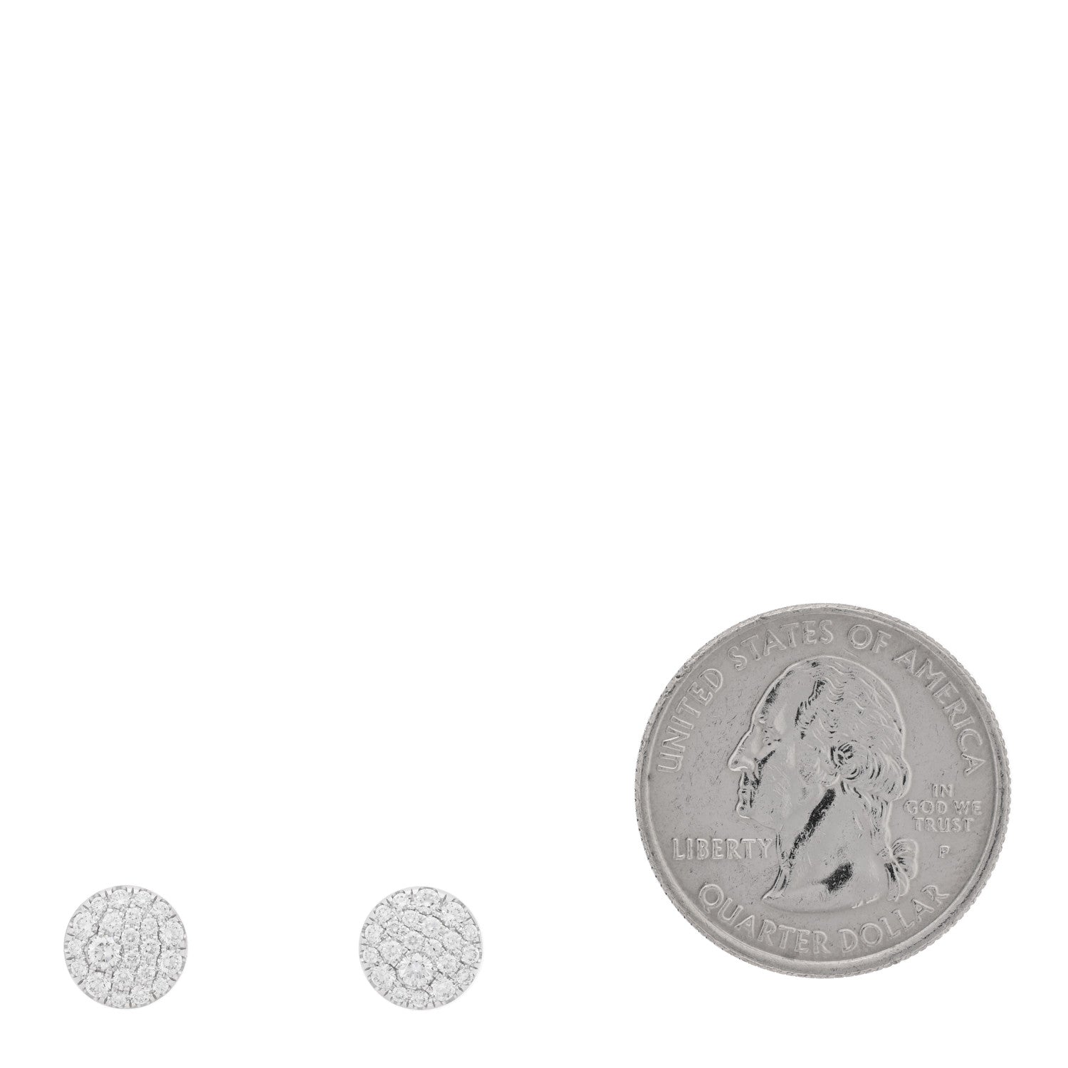 Tiffany 18K White Gold Diamond Metro Stud Earrings 2 of 4