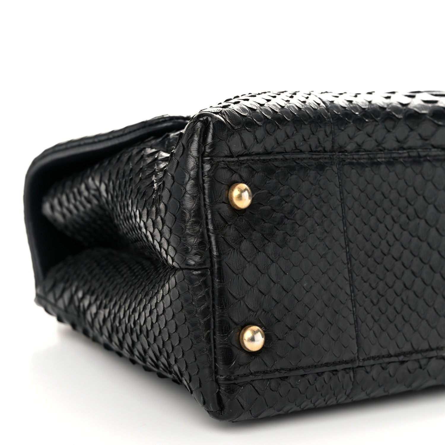Chanel Snakeskin Small Coco Handle Flap Black 9 of 10