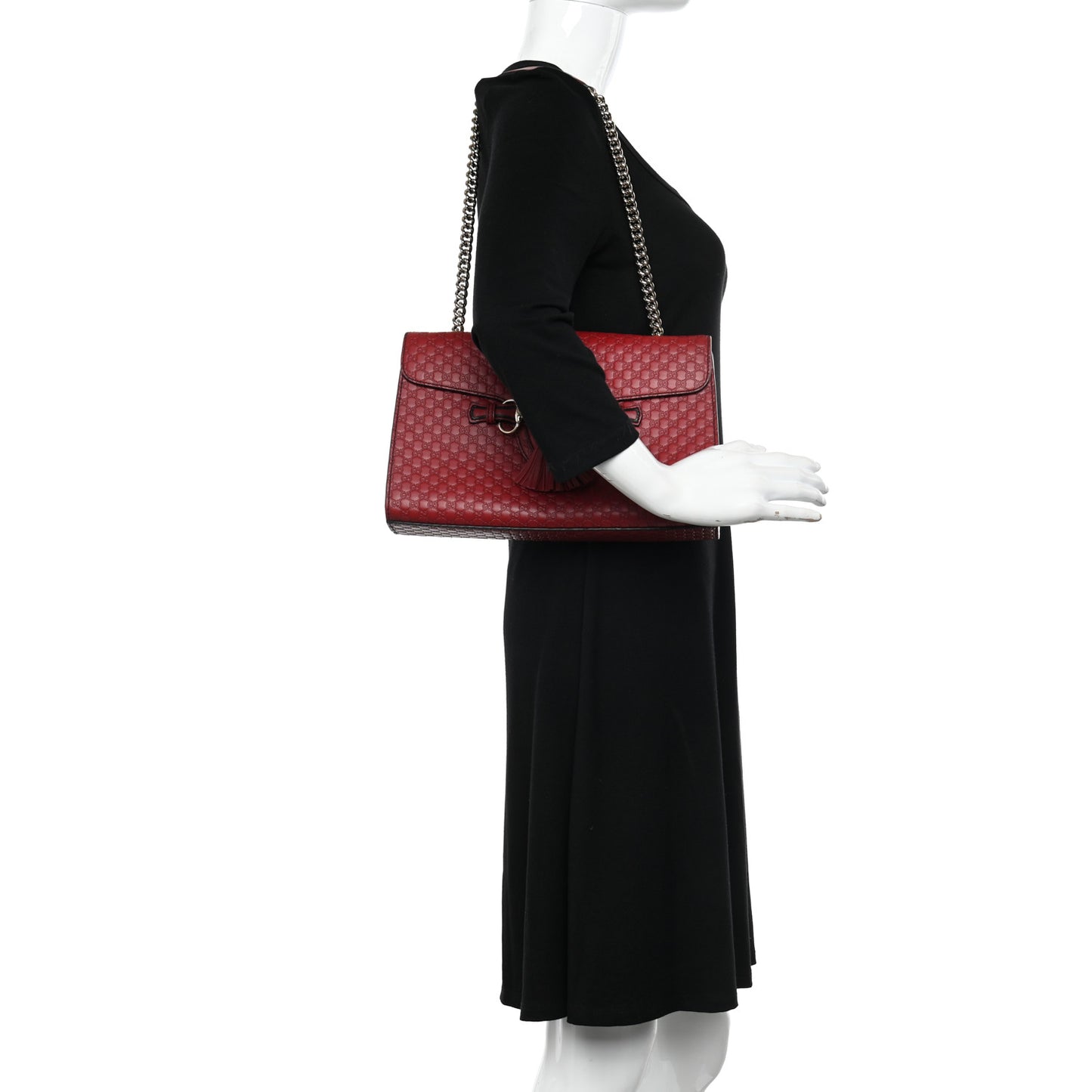 Microguccissima Medium Emily Chain Shoulder Bag Red