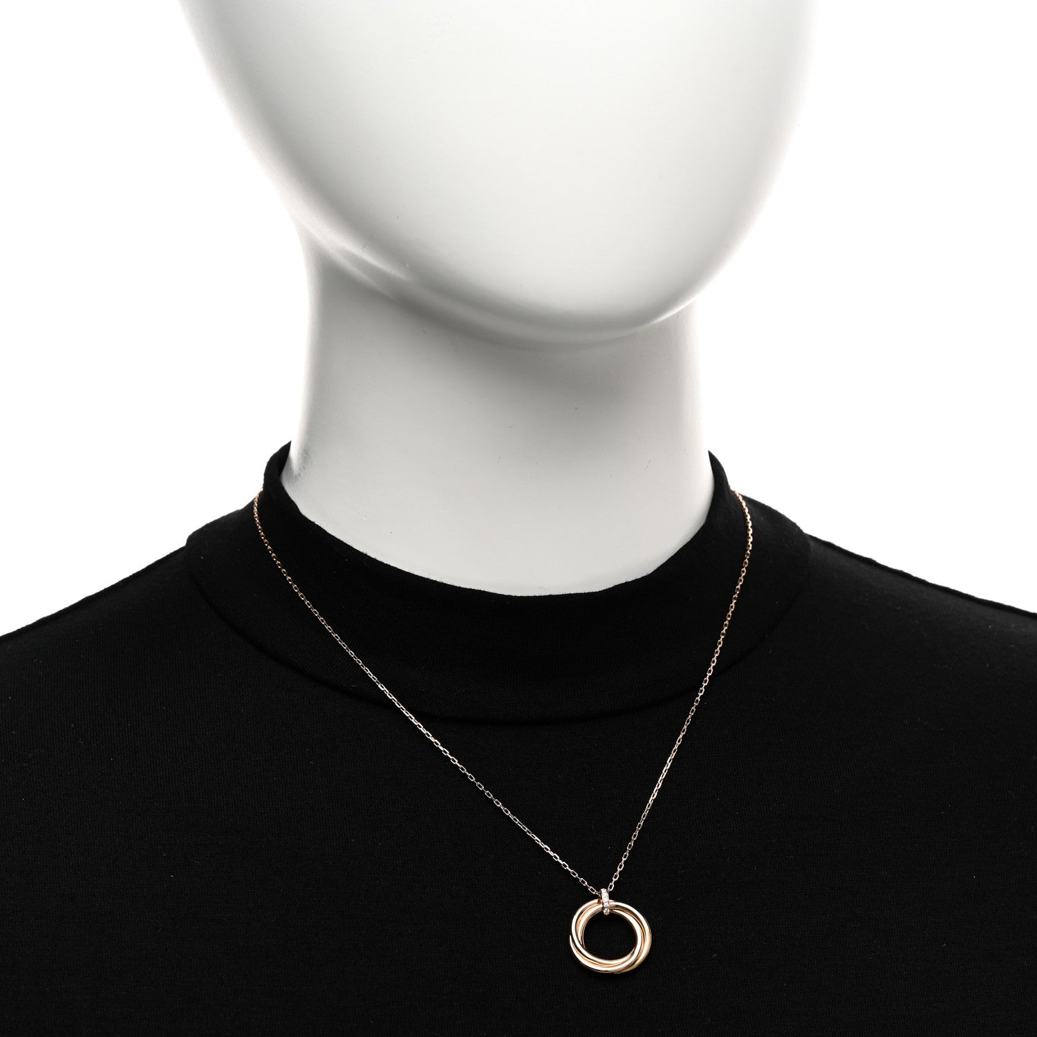 Cartier 18K Pink Gold Diamond Trinity Pendant Necklace 2 of 4