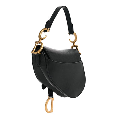 Christian Dior Grained Calfskin Mini Saddle Bag Black 3 of 8
