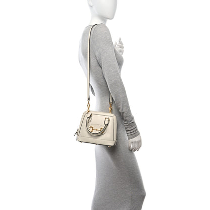 Gucci Boarded Plutone Calfskin Mini Horsebit 1955 Top Handle Bag Mystic White 2 of 10