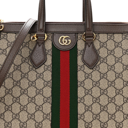 Gucci GG Supreme Monogram Web Medium Ophidia Tote Bag Brown 7 of 9