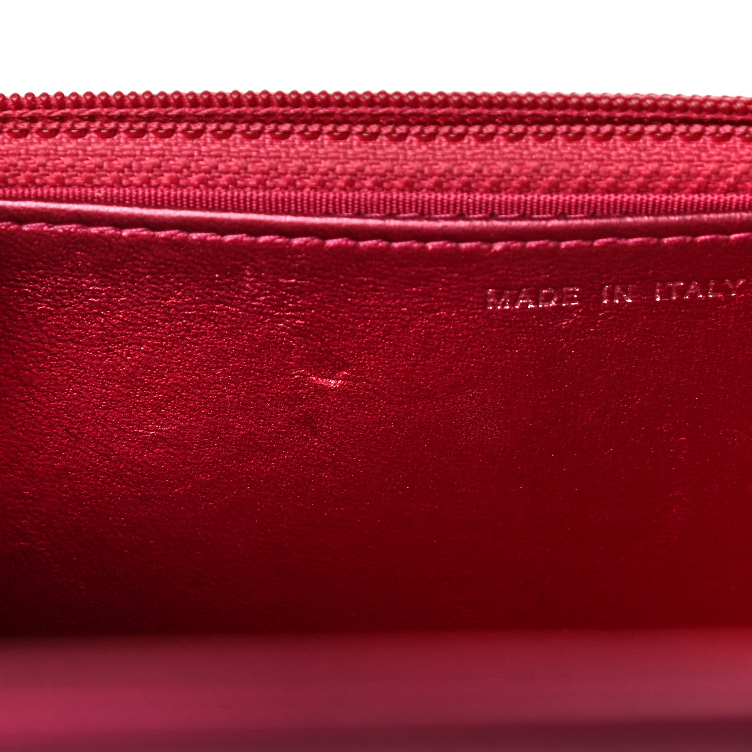Chanel Metallic Patent Calfskin Quilted Boy Wallet On Chain WOC Fuchsia 17 of 18