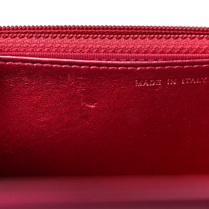 Chanel Metallic Patent Calfskin Quilted Boy Wallet On Chain WOC Fuchsia 17 of 18