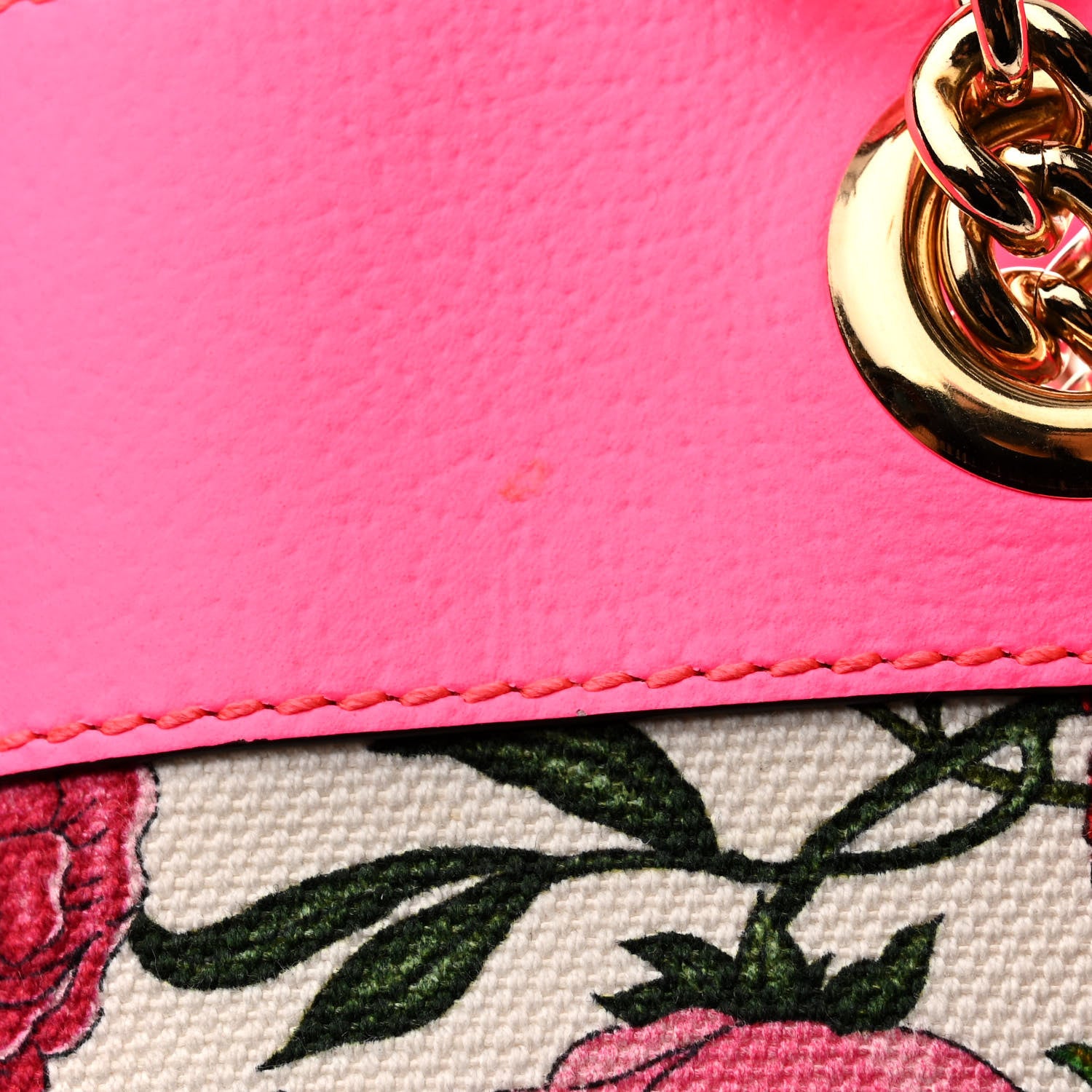 Gucci Canvas Flora Large Rajah Chain Tote White Multicolor Fuxia Fluo 15 of 16