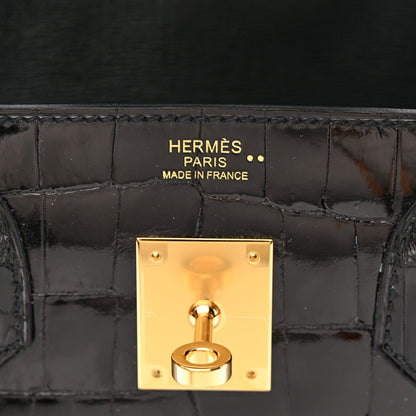 Hermes Shiny Niloticus Crocodile Birkin 30 Black 6 of 11
