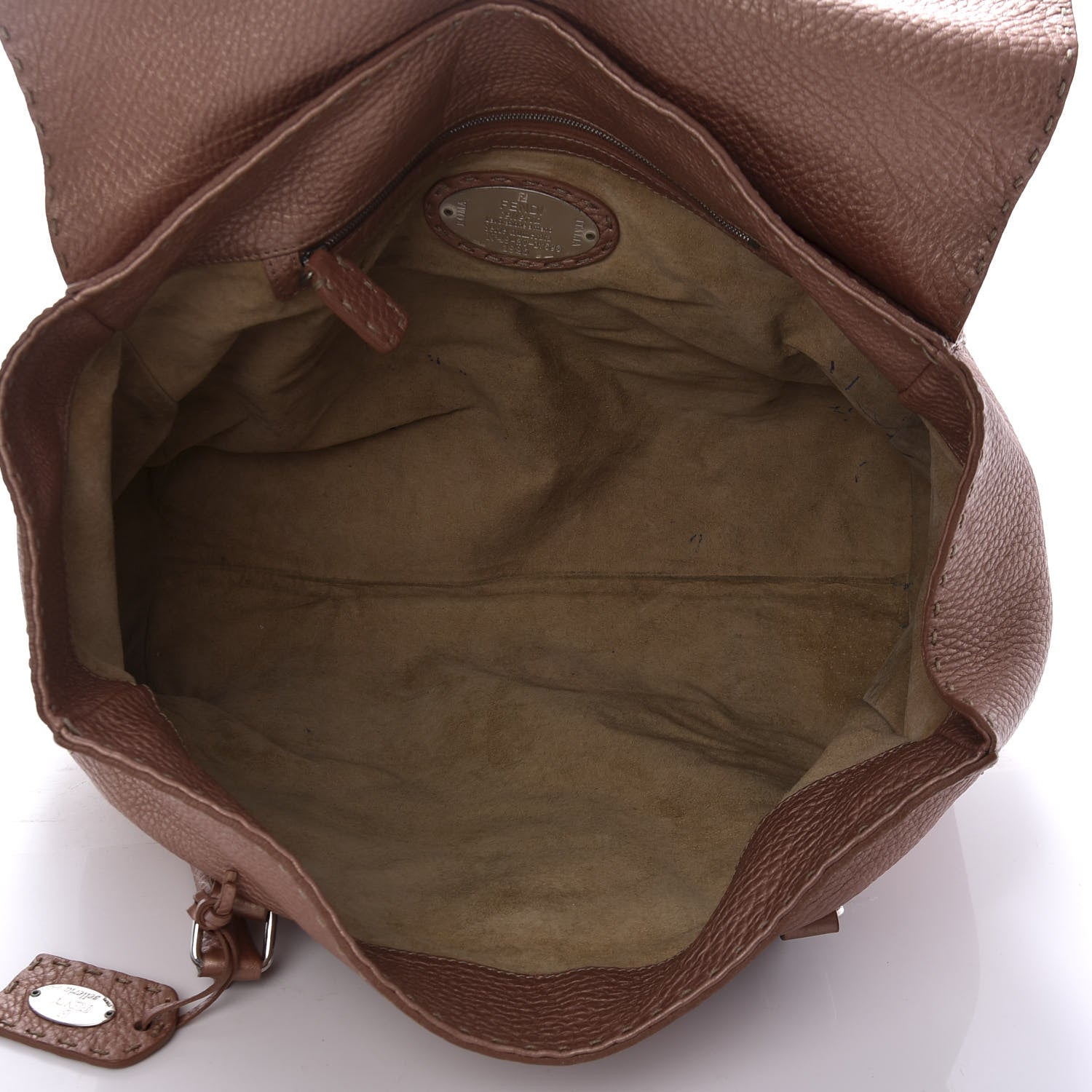 Fendi Cuoio Romano Selleria Large Linda Satchel Bronzo 5 of 23