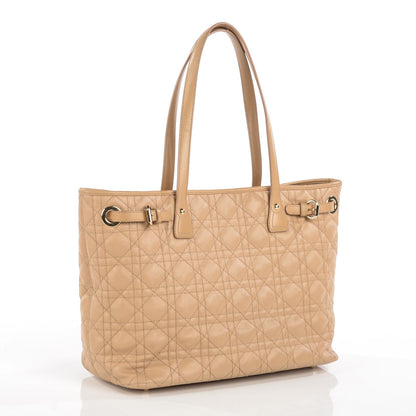 Christian Dior Coated Canvas Cannage Small Panarea Tote Beige 3 of 8