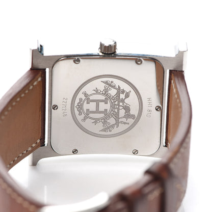 Hermes Stainless Steel Barenia 30.5mm Heure H Hour Quartz Watch Fauve 4 of 5