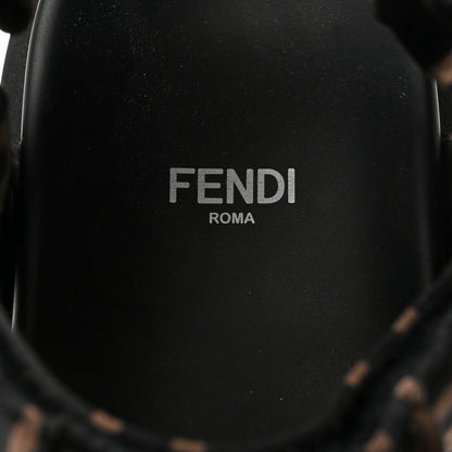Fendi Satin FF Ruched Sandals 36 Tobacco Black 6 of 9
