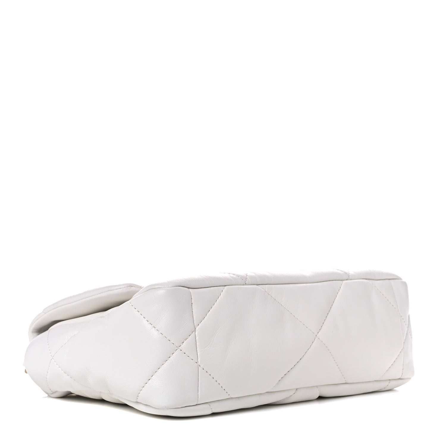 Chanel Shiny Crumpled Calfskin Quilted Medium Chanel 19 Flap White 4 of 10