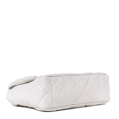 Chanel Shiny Crumpled Calfskin Quilted Medium Chanel 19 Flap White 4 of 10