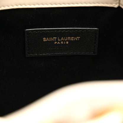 Saint Laurent Lambskin Carre Quilted Cassandre Small Bucket Bag Crema Soft 8 of 12