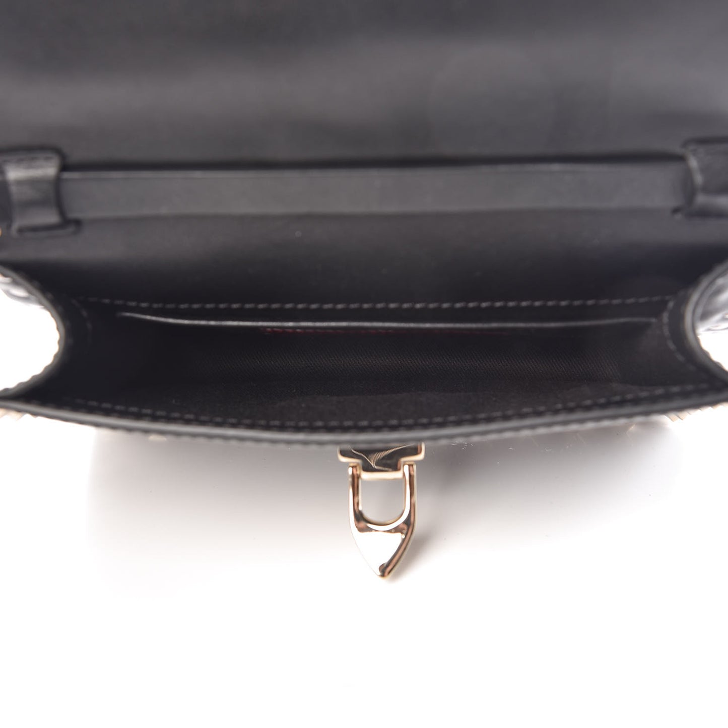 Vitello Rockstud Shoulder Flap Bag Black