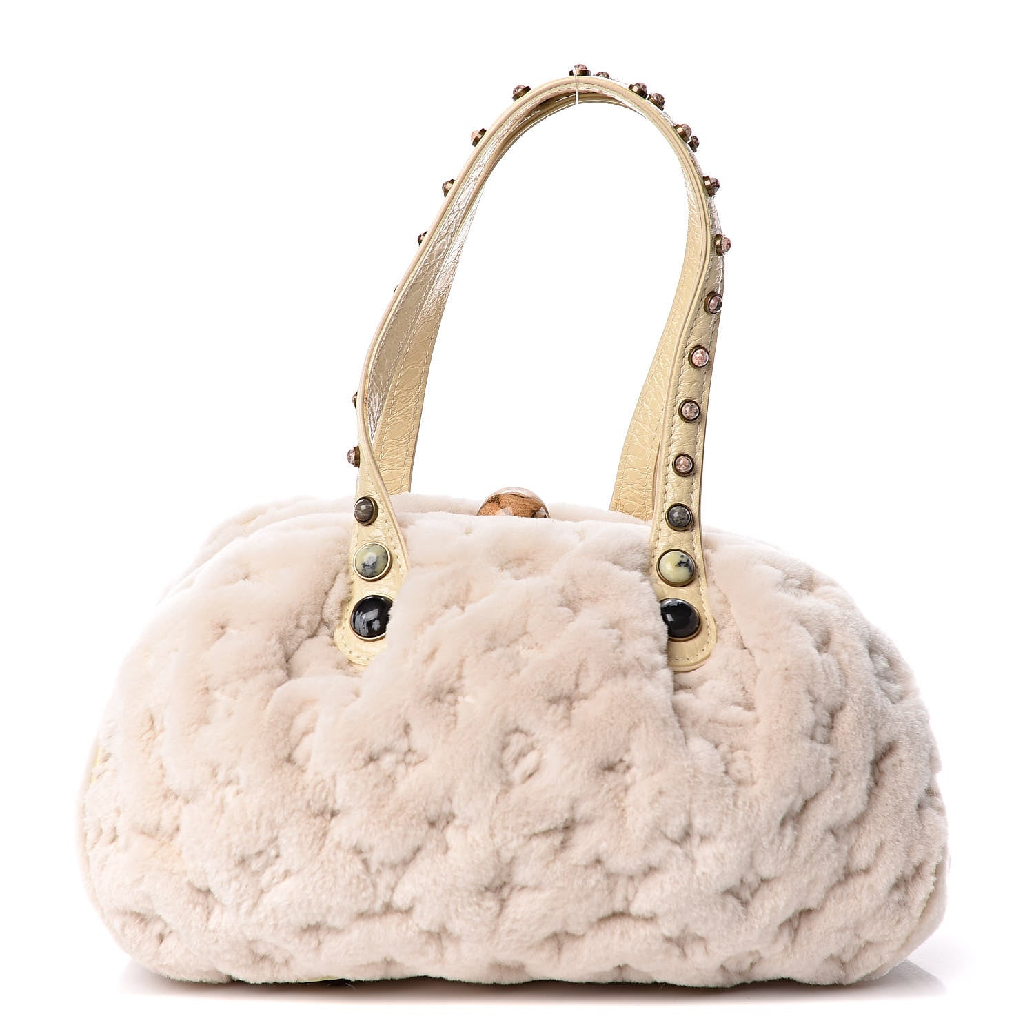 Louis Vuitton Mink Cabochons Demi Lune White 1 of 9