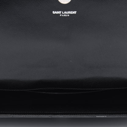 Saint Laurent Grain De Poudre Classic Monogram Studded Clutch Black 5 of 18
