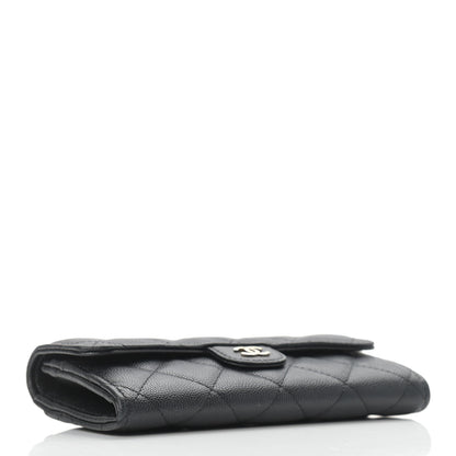 Chanel Caviar Quilted Medium Gusset Flap Wallet Black 4 of 7