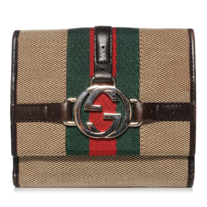 Gucci Canvas Web Reins Compact Wallet 1 of 8
