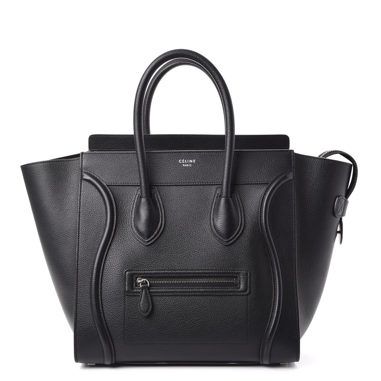 Drummed Calfskin Mini Luggage Black