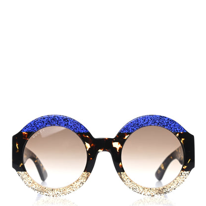 Gucci Acetate Round GG0084S Sunglasses Glitter Blue Multi 2 of 4