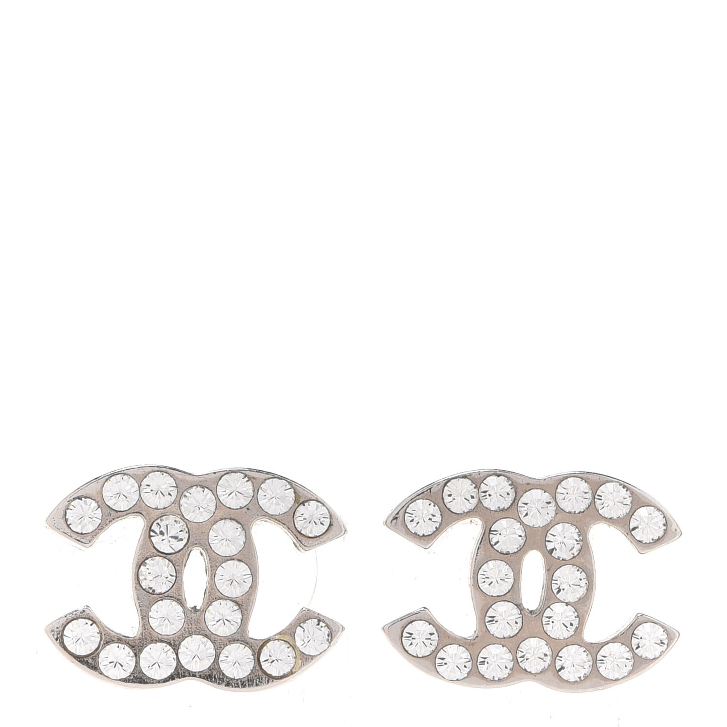 Crystal CC Earrings Silver