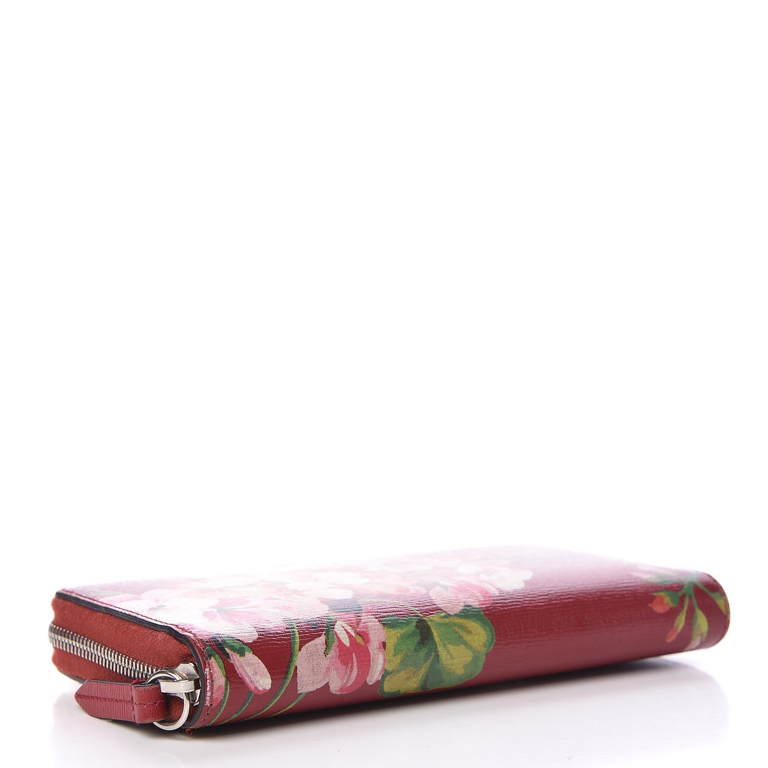 Gucci Shangai Calfskin Blooms Print Zip Around Wallet Romantic Cerise Multicolor 4 of 11