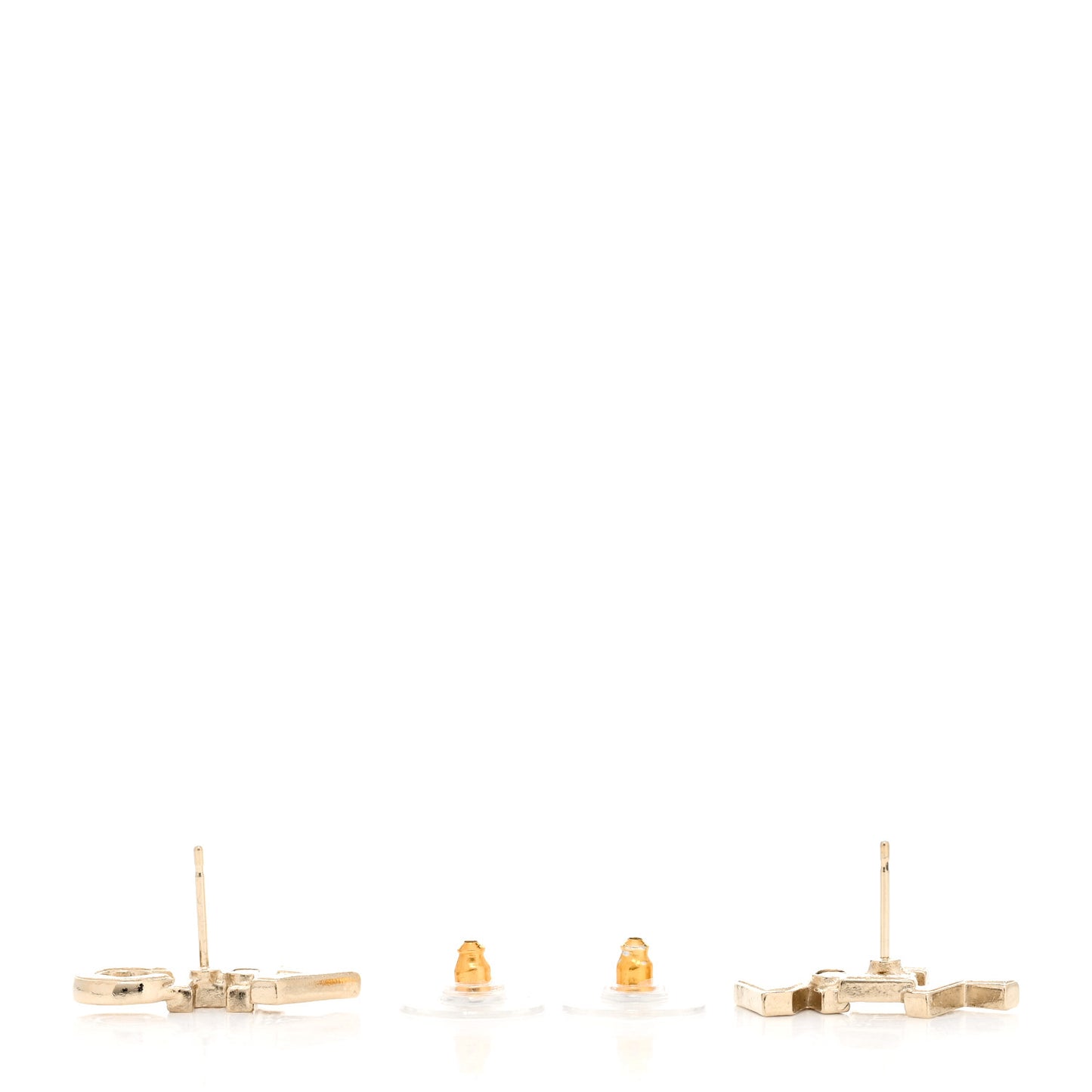 Crystal Pearl Signature Stud Earrings Gold