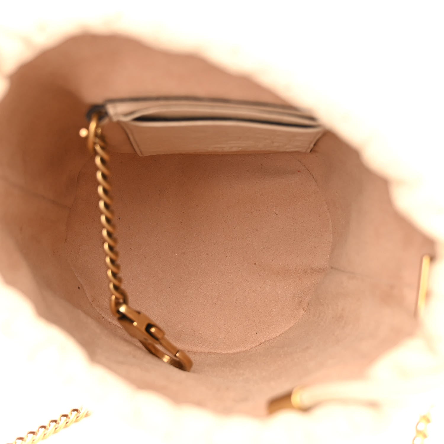 Gucci Ostrich Mini GG Marmont 2.0 Bucket Bag White 5 of 11