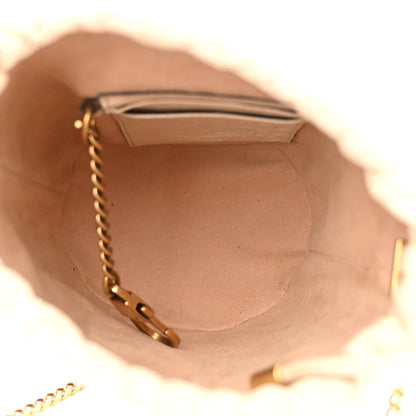 Gucci Ostrich Mini GG Marmont 2.0 Bucket Bag White 5 of 11