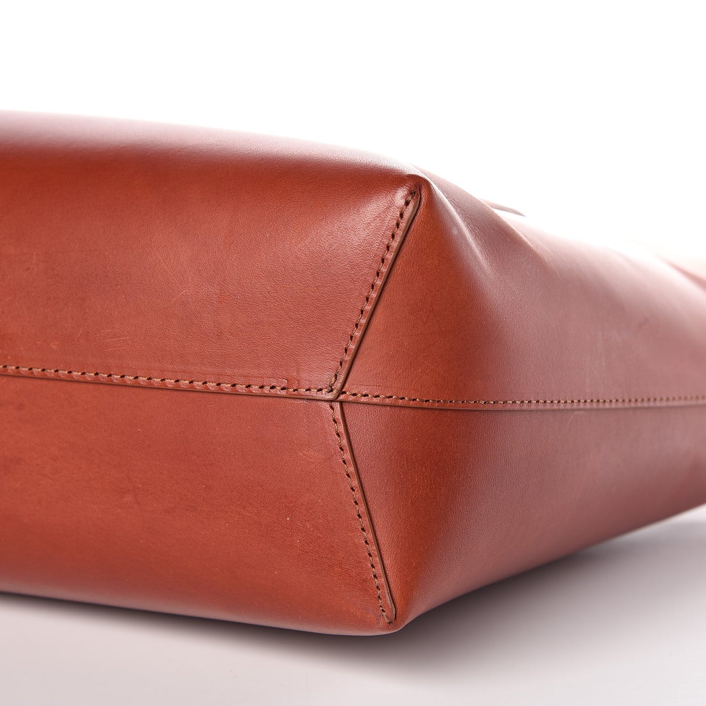 Vegetable Tanned Calfskin Small Shopping Bag Brandy Avion
