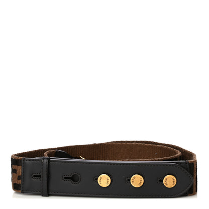 Fendi Ribbon Vitello Century FF 1974 Flat Studded Strap You Fango Marrone Ebano 2 of 7