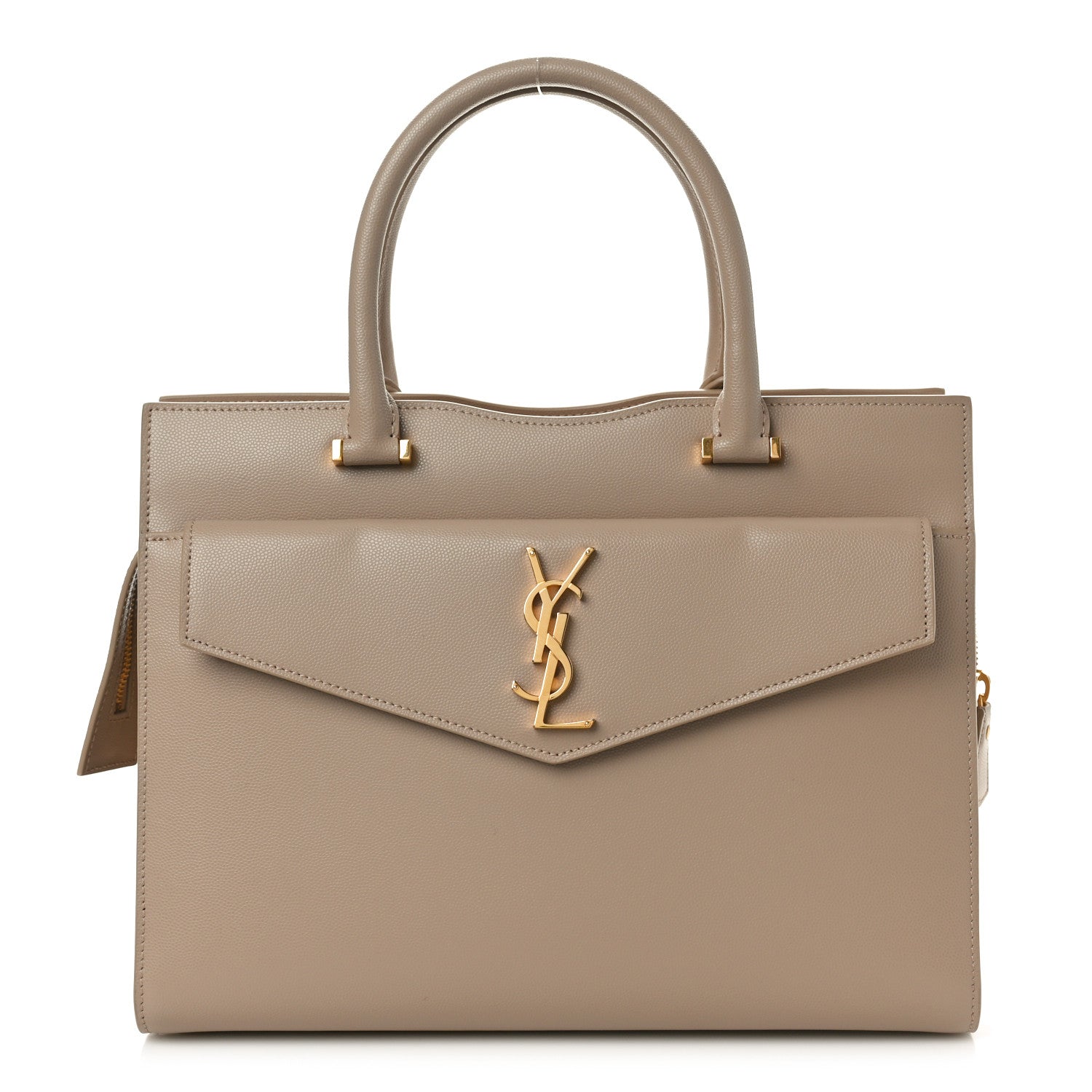 Saint Laurent Grain De Poudre Medium Uptown Tote Dark Beige 1 of 10